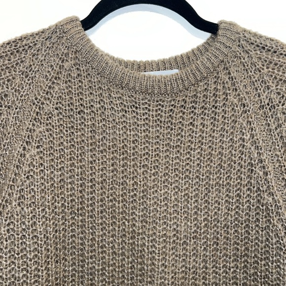 Vintage Taupe Brown Open Knit Chunky Oversized Pullover Sweater - Picture 7 of 11